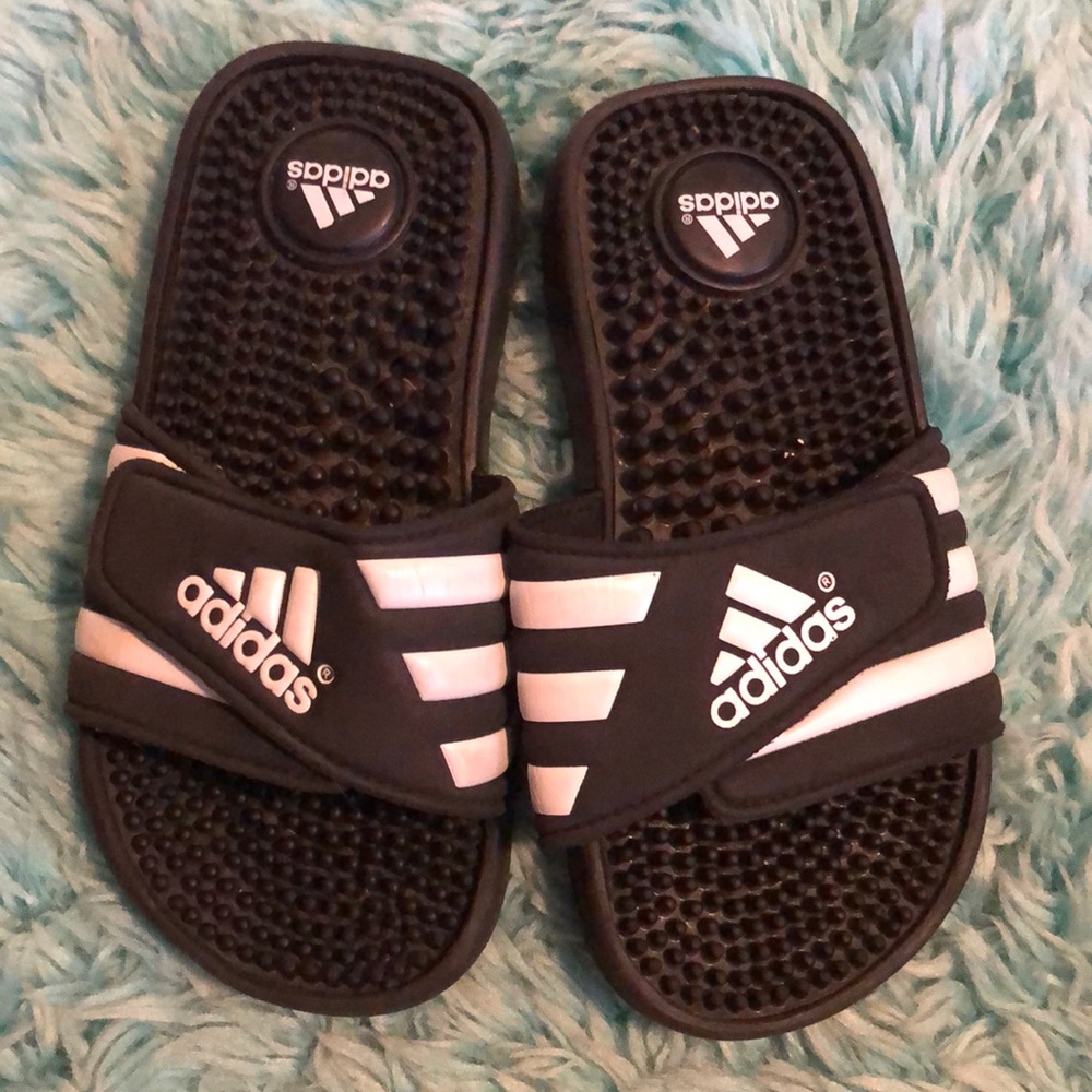 Kids Adidas Black and White strap size 13